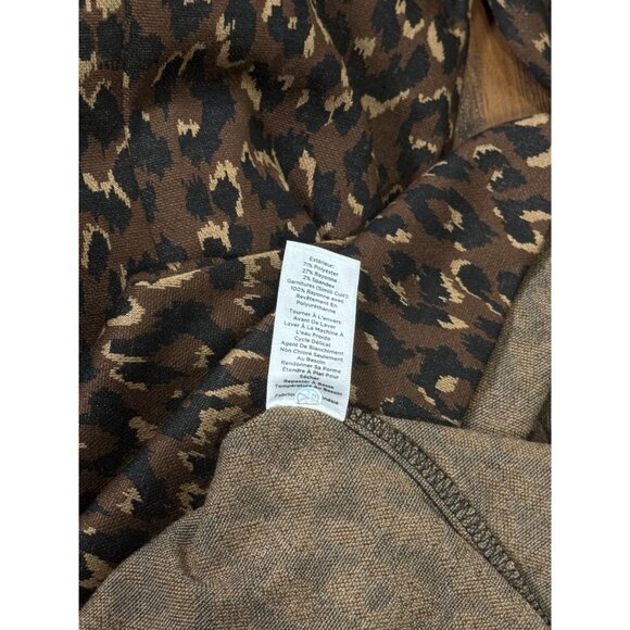Talbots Womens Dress Size 16W Faux Leather A Line Brown Animal Print Leopard - Picture 6 of 9